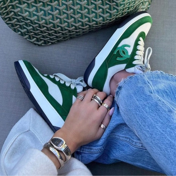 Chanel sneaker suede green - Picture 1 of 5